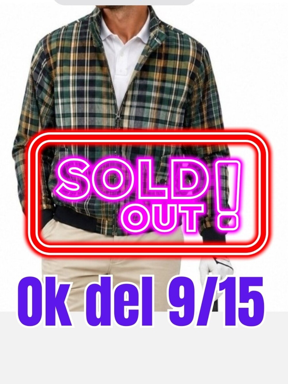 🚫SOLD🚫Piombo Men's Plaid Zip Front Golf Jacket Large Country Club Old Money